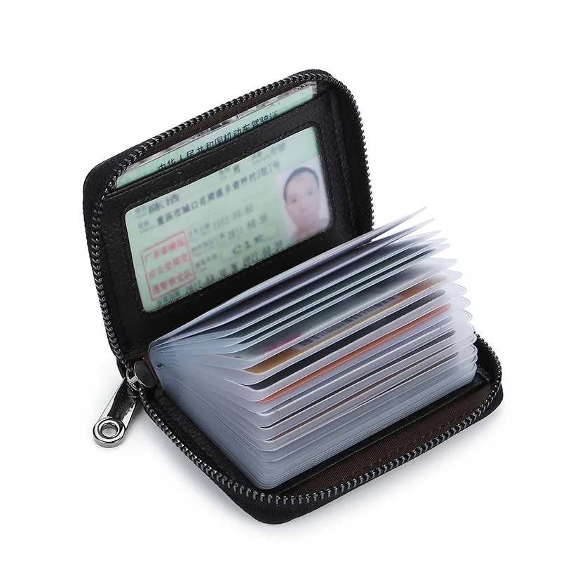 

20 Detents Cards Holders PU Business Bank Credit Bus ID Card Holder Cover Coin Pouch Anti Demagnetization Wallets Bag Organizer