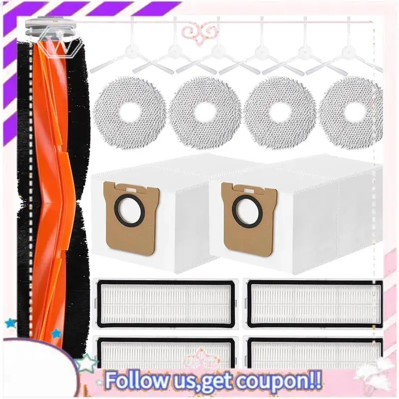 

A50F-For Dreame L10s Ultra/L10 Ultra/L10s Ultra/Dreame L10S/S10/S10pro/ X10 Vacuum Cleaner Main Side Brush Filter Parts