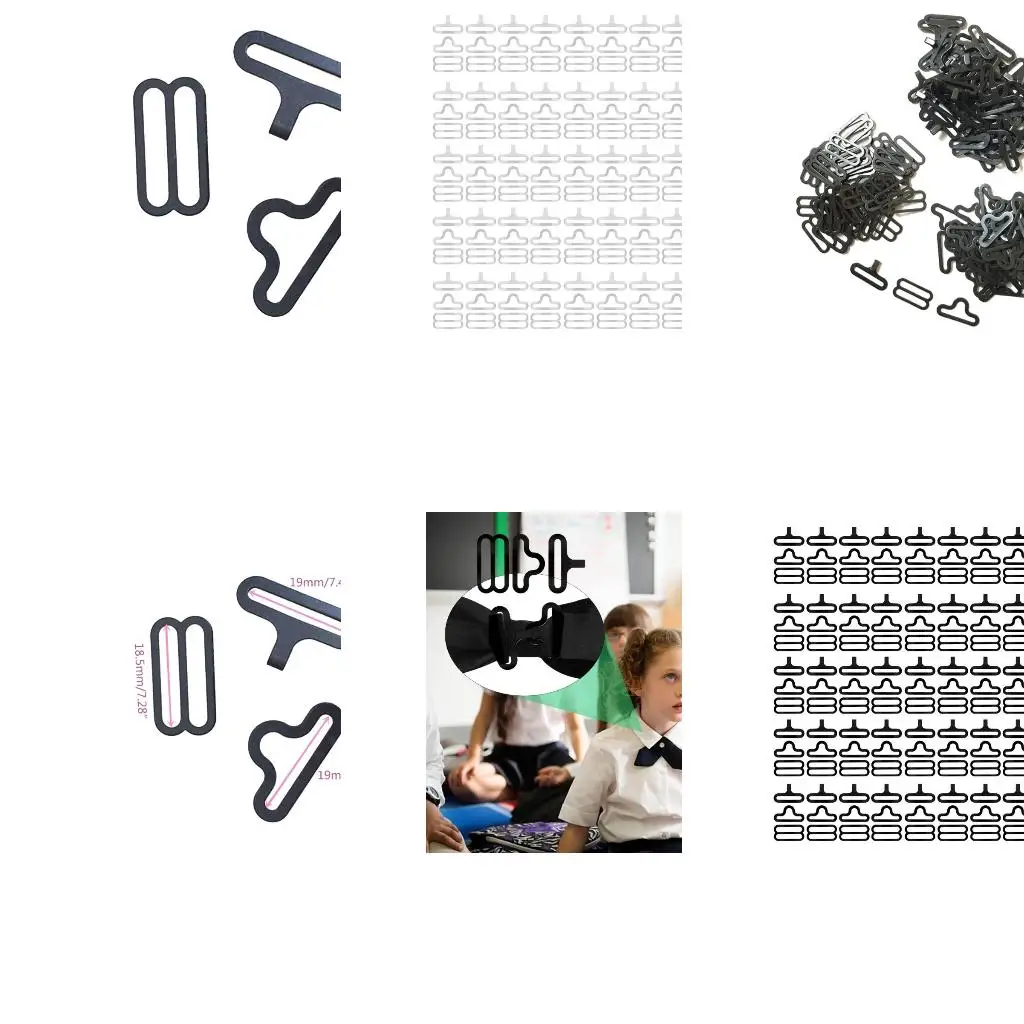  50 Pcs Metal Adjustable Tie Clips Bow Tie Cravat Clips Fasteners Bra Strap Buckles Webbing Connector Hook Durable