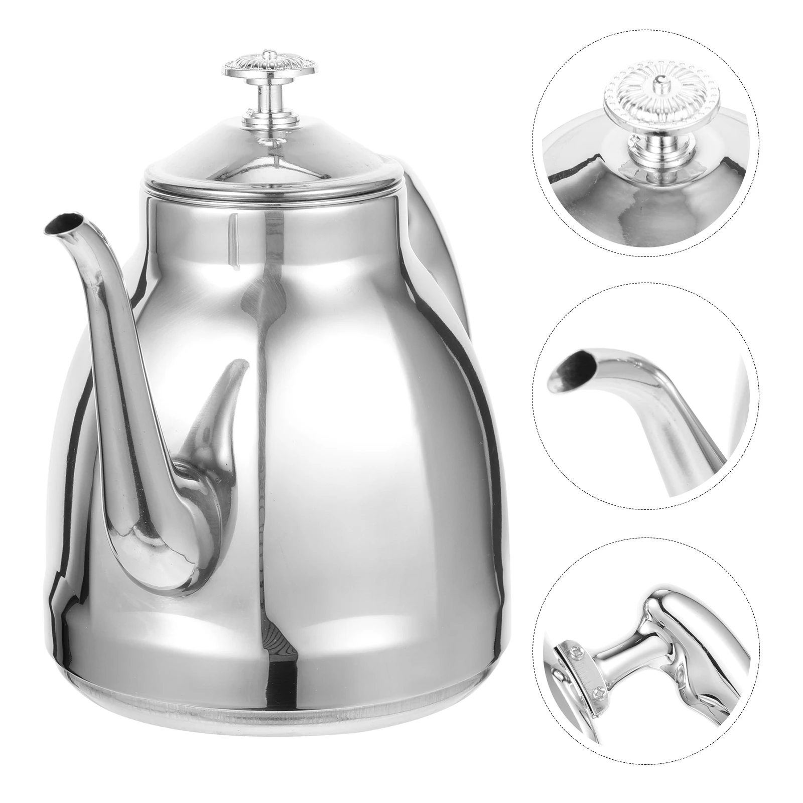 

Stainless Steel Home Tea Household Water Kitchen Brew Coffee Pot Heat Resistant Handle Induction Stove Use Rust Steel