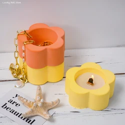 Cute Flower Shape Candlestick Silicone Mold DIY Candle Jar Cement Plaster Mould Resin Flowerpot Craft Casting Molds Home Decor