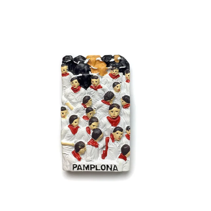 Spain Pamplona Bull Run 3D Resin Fridge Magnets - Imanes Para Refrigerador Decoración Hogar Small Magnets Petit Cadeau Souvenirs
