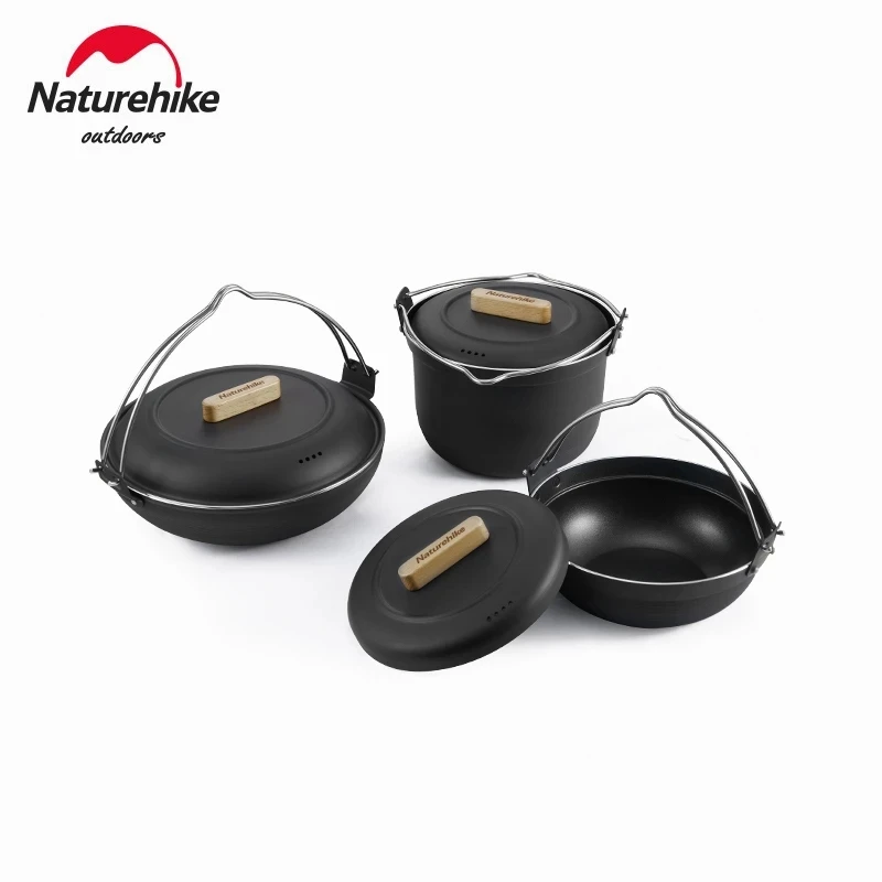 

Naturehike Outdoor Portable Hanging Pot Camping Picnic sukiyaki Pot Non-stick surface Cooking Pot Frying Pan Cooking Kitchenware