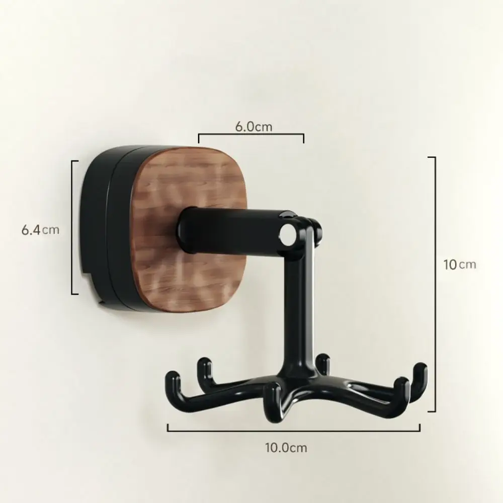 360 Rotatable Kitchen Hook Organizer 6 Claw Hook Suction Cup Wall Mounted Hanger Space Saving Punch-free Spatula Spoon Storage