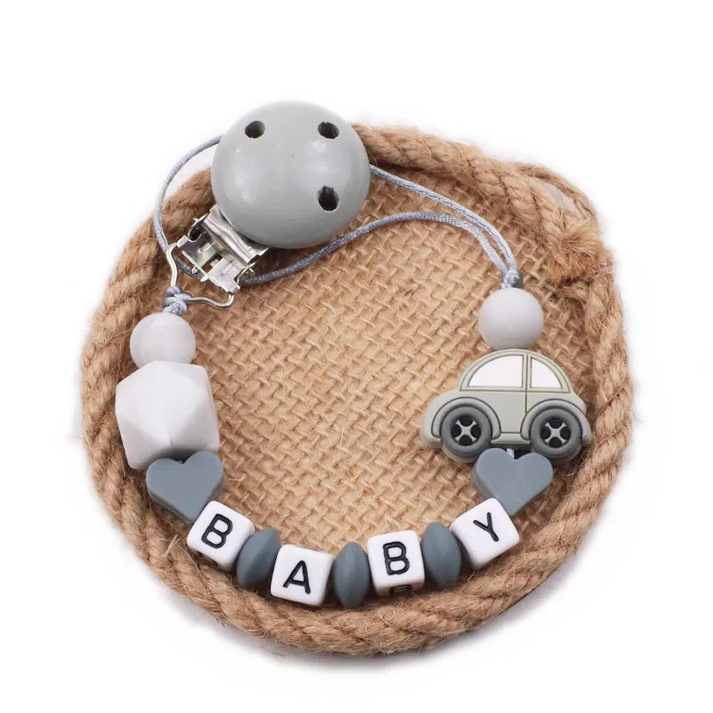 New Baby Pacifier Chain Clips Car Teether Silicone Round Beads Teething Chain For Care Soother Chew Toys Shower Gift