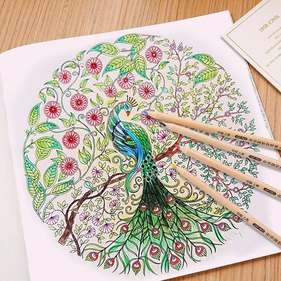 24 Pages Small Size 18.5*18.5cm Mandalas Coloring Book For Adults Children Relieve Stress Kill Time Secret Garden Graffiti Book