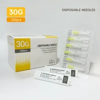 100 unids/caja aguja desechable pequeña indolora 30G 4mm 6mm 8mm13mm 25mm agujas de herramienta para párpados