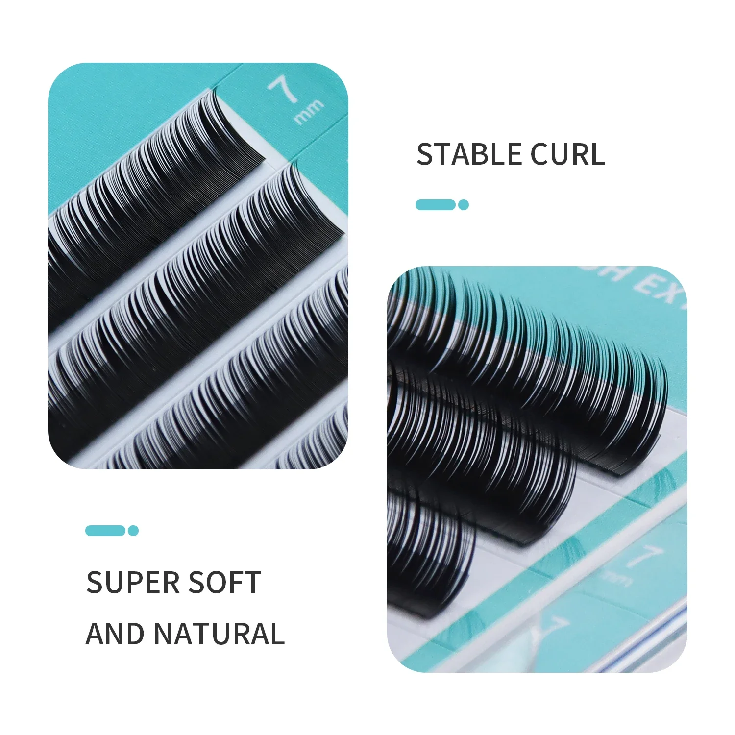GLAMLASH-Extensión inferior de pestañas, suministros de pestañas individuales, Natural, 5mm, 6mm, 7mm de longitud
