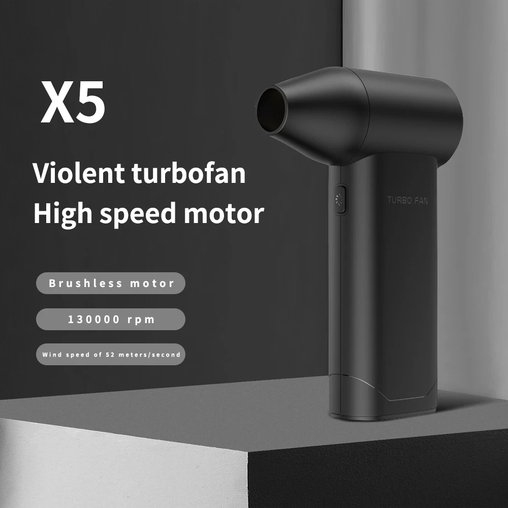 Handheld Three Gear Speed Adjustable Brushless Motor 130000 RPM Wind Speed Duct Motor Fans X5 Violent Blower Mini Turbo Jet Fan