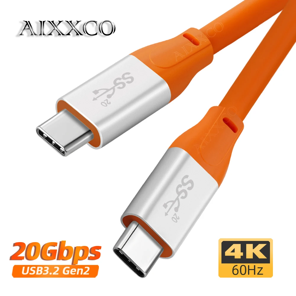 AIXXCO USB C To USB C 3.2 Type C Gen2 Cable PD100W 20V5A Support 4K Audio Video Date 20Gbps Usb 3.1 Gen2 For Ipone15 Mate60