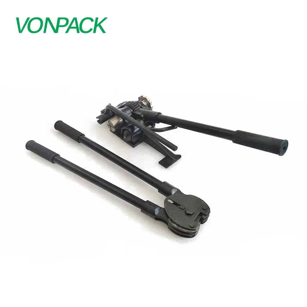 VONPACK 20 มม.แบบพกพา Tensioner และ Plier Handy สายรัดเหล็กเครื่องมือ Professional Band พาเลท Packer สําหรับไม้กล่องโลหะกรณี