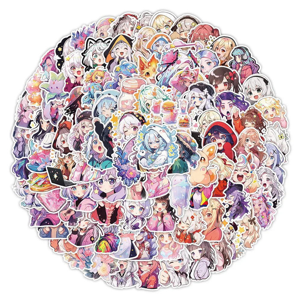 10/30/50/100pcs Anime Girls Cartoon Stickers Kawaii Decoration Decals Toys Graffiti Diary Diary Phone Case Cute DIY Sticker Pack