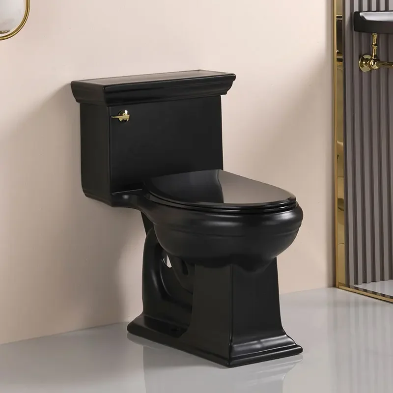 

Европейский черный унитаз в стиле ретро, элегантный индивидуальный креативный крутой черный унитаз