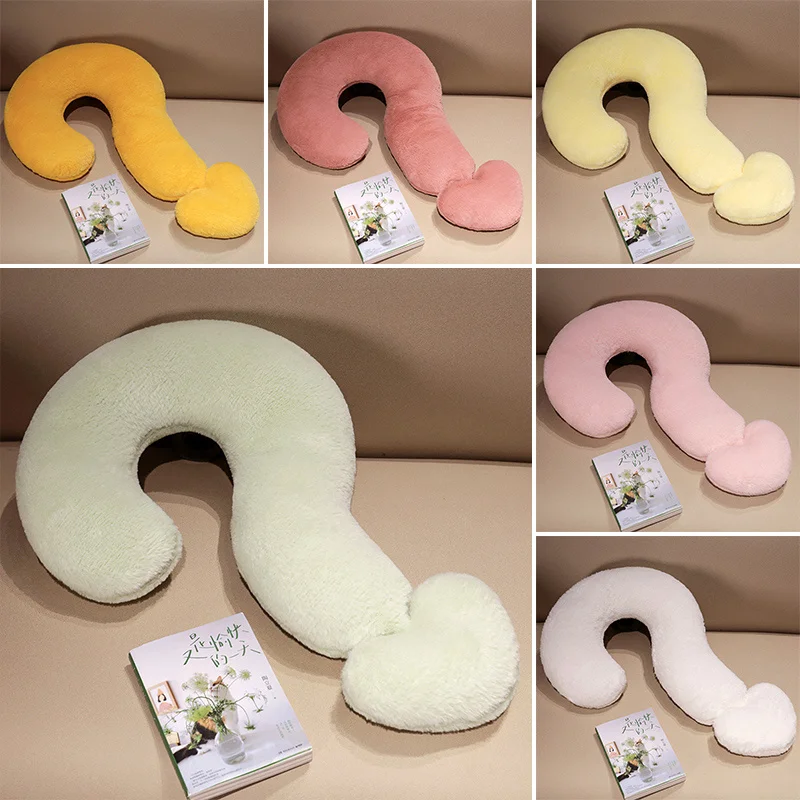 Fragezeichen U-förmiges Kissen Lässiges Kissen Plüschtier Sofakissen Ornament Nickerchenkissen Mädchen Geschenk