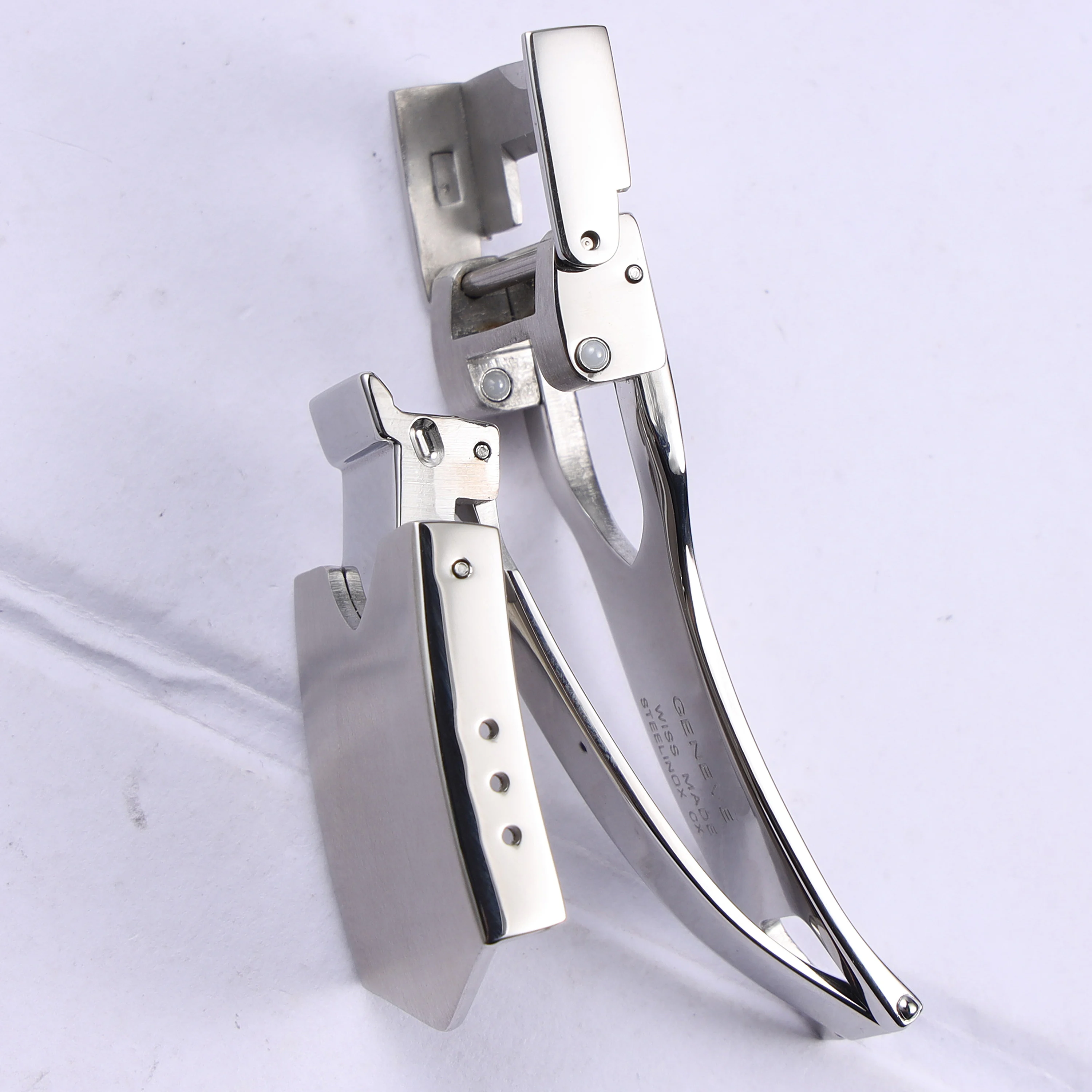 high quality 6.5*18mm brushed silver solid stainless steel watch buckle for Tudor black bay watchband deployment clasp