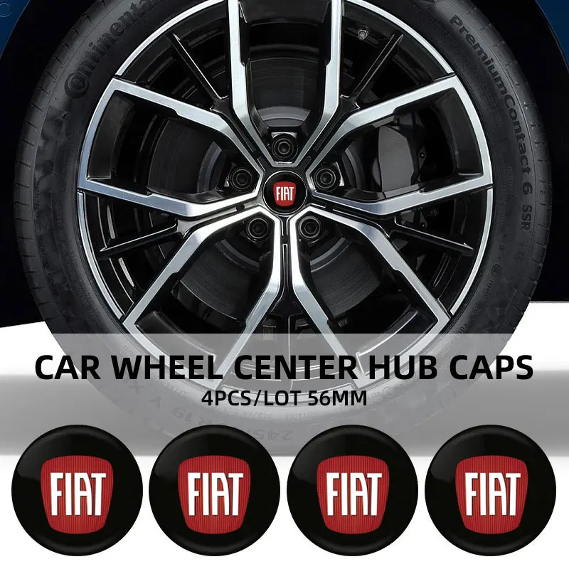 Pegatinas de insignia para cubierta de cubo de rueda de coche, pegatinas centrales de cubo de rueda de aleación para FIAT 500 500C 2012 500X 500L Fiat 695, accesorios para coche