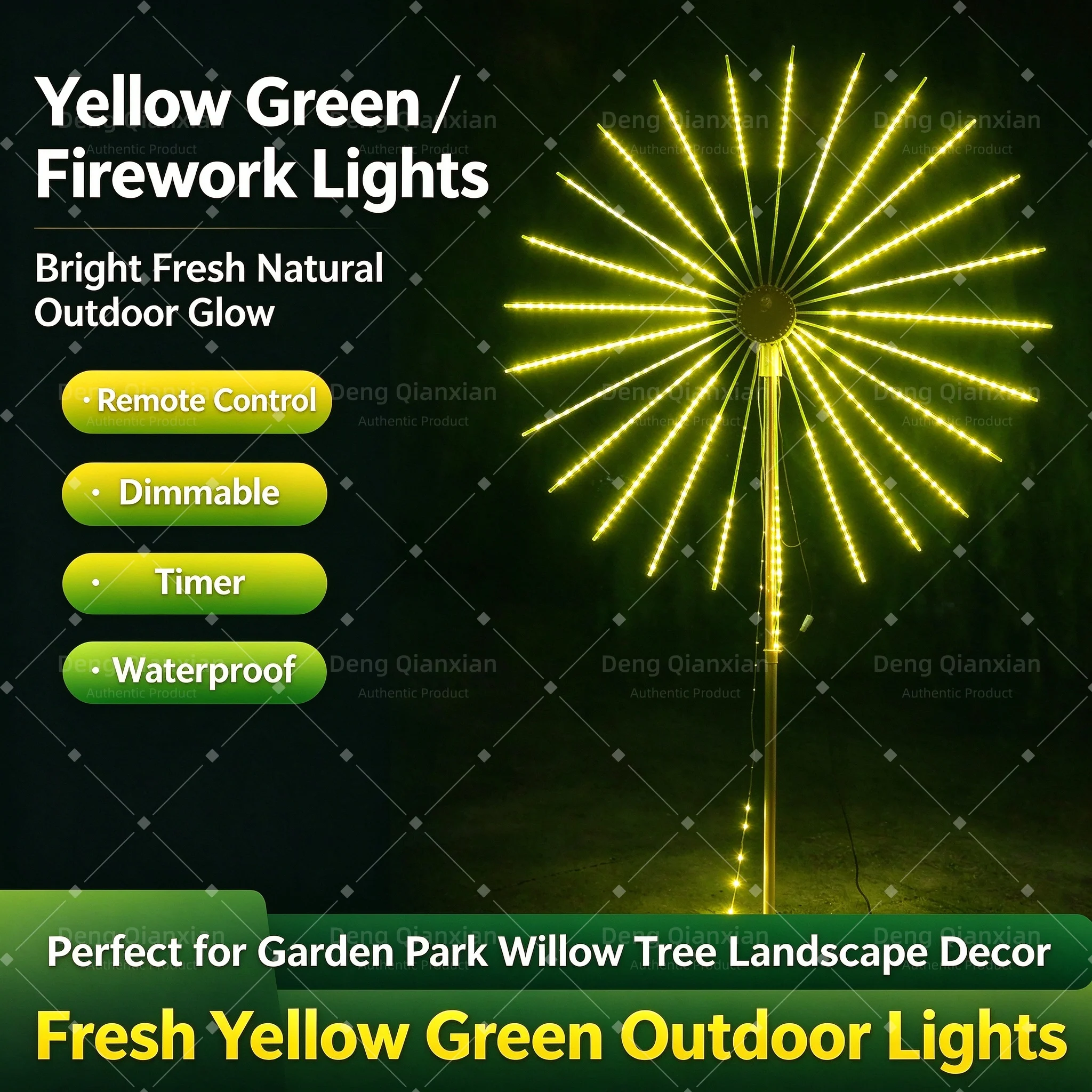 Bluetooth Control RGB Firework String Lights, APP Programmable Color Changing, Sound Activated Waterproof Outdoor Decor Lamp