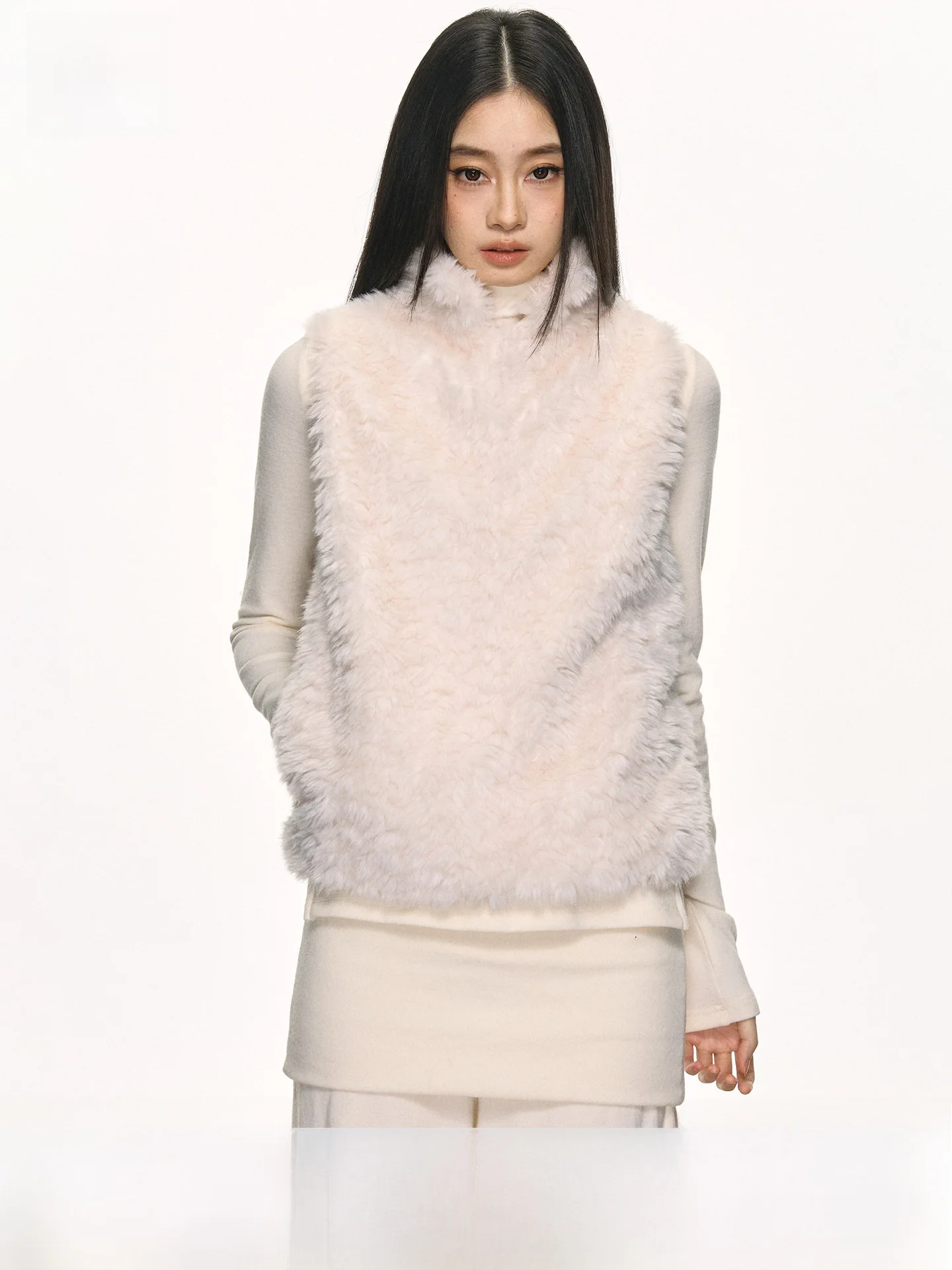 

Экологичный женский зимний теплый жилет Anna Aneae с высоким воротником из искусственного меха, повседневная верхняя одежда с длинными рукавами