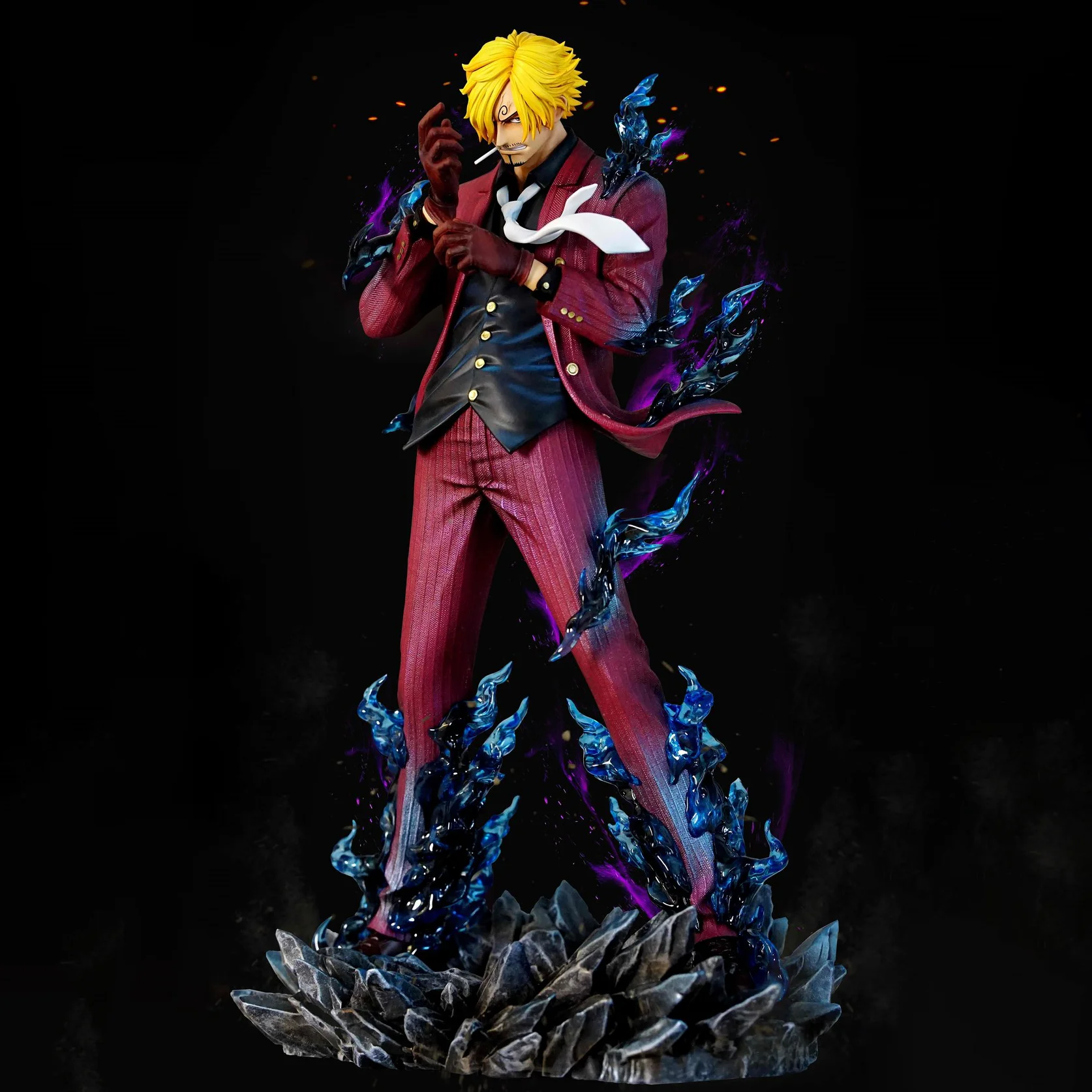 Sanji, One Piece, Anime-Figur, Anime-Merchandise, Anime-Geschenk für Freunde zum Geburtstag, Heißblütiger Anime-Charakter Statue, Desktop-Dekoration, PC-Tischdekoration, Sammelfigur,
