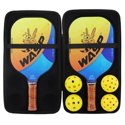 Pickleball Paddle Set with High Grit and Spin Pickle Ball Paddle, 2 Rackets, 4 Balls, Competition Training Racket F