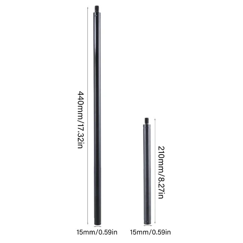 Haste extensão fotográfica, 3/8 polegadas macho a 1/4 câmera parafuso fêmea Estabilizador Monopods Haste extensão