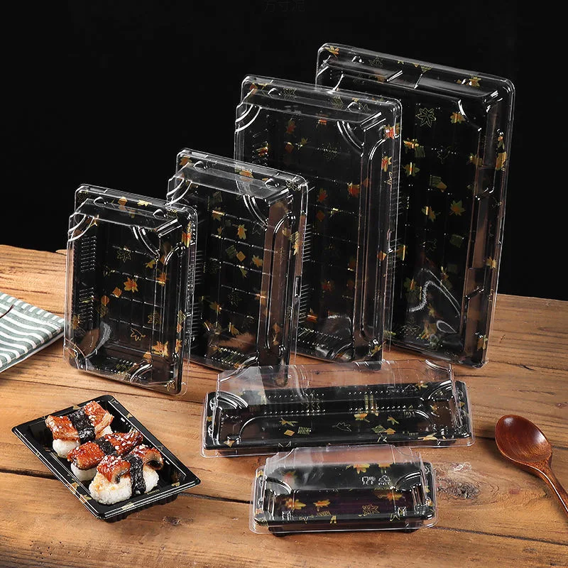 Caja de sushi desechable, rollo de Sashimi japonés barato, contenedor de almuerzo Rectangular