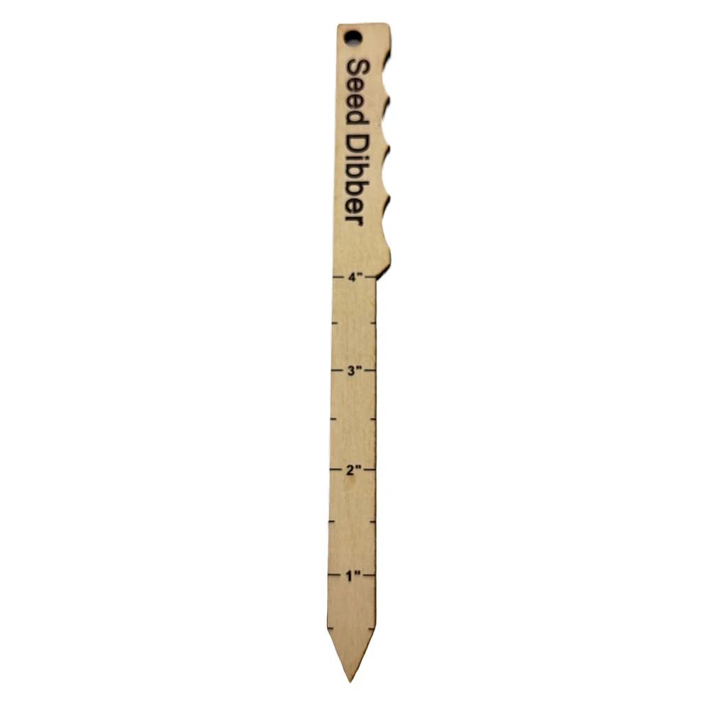 Wooden Plant Ruler with Seed Dibber Multifunction Seed Spacing Ruler Portable Garden Ruler with Plant Dibber with Planting Guide