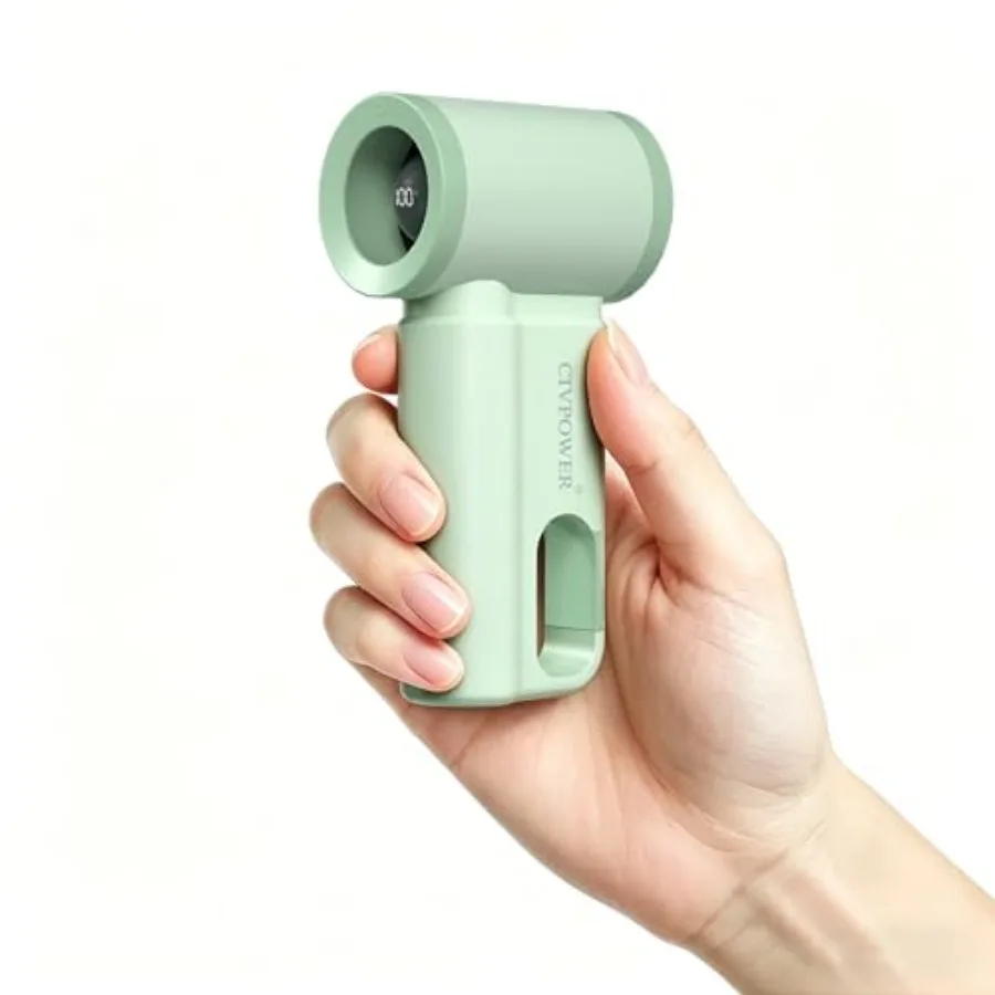 

Portable Mini Fan Handheld: Personal Travel Fan USB Rechargeable - 100 Speed Turbo Fan with LED Display - Pocket Size 8H Max Ru
