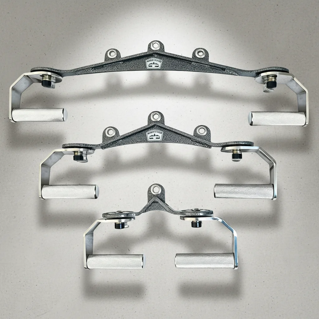 New 3 Holes Adjustable Mag Grip Handle for Cable Machine 360° Rotation Lat Pulldown & Tricep Press Down Attachment