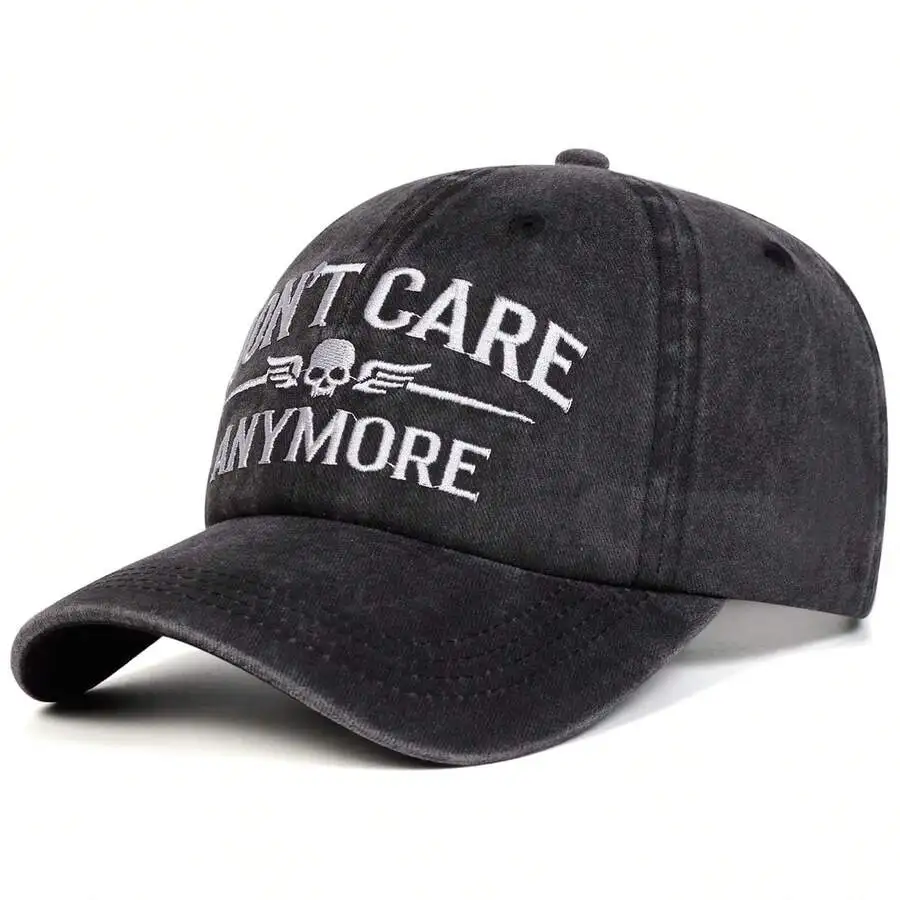 

Men Vintage Letter Embroidered Washed Baseball Cap Adjustable Sunscreen Leisure Hat Spring Autumn
