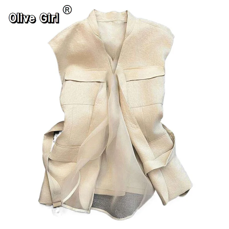 Olivegirl Ladies' Versatile Top for Spring and Summer Vest High-end Light Luxury Super Beautiful Hot Sell All-match Tops