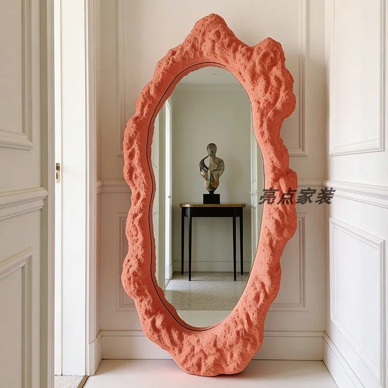 French full-length mirror special-shaped irregular home fitting mirror wall hanging living room art mirror