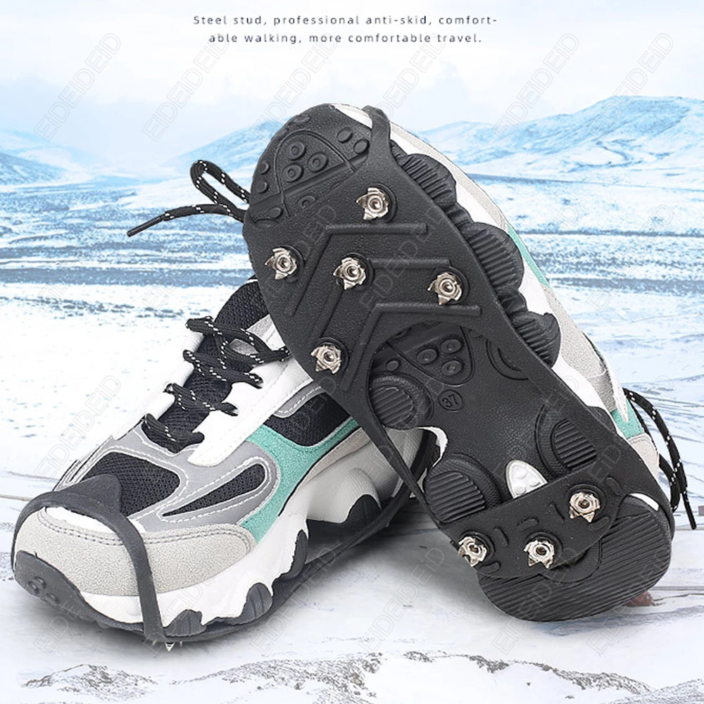 8 Teeth Crampons for Snow and Ice Boots Anti-slip Covers for Shoes Non-slip Winter Outdoor Climbing Hiking Fishing Shoe Spikes