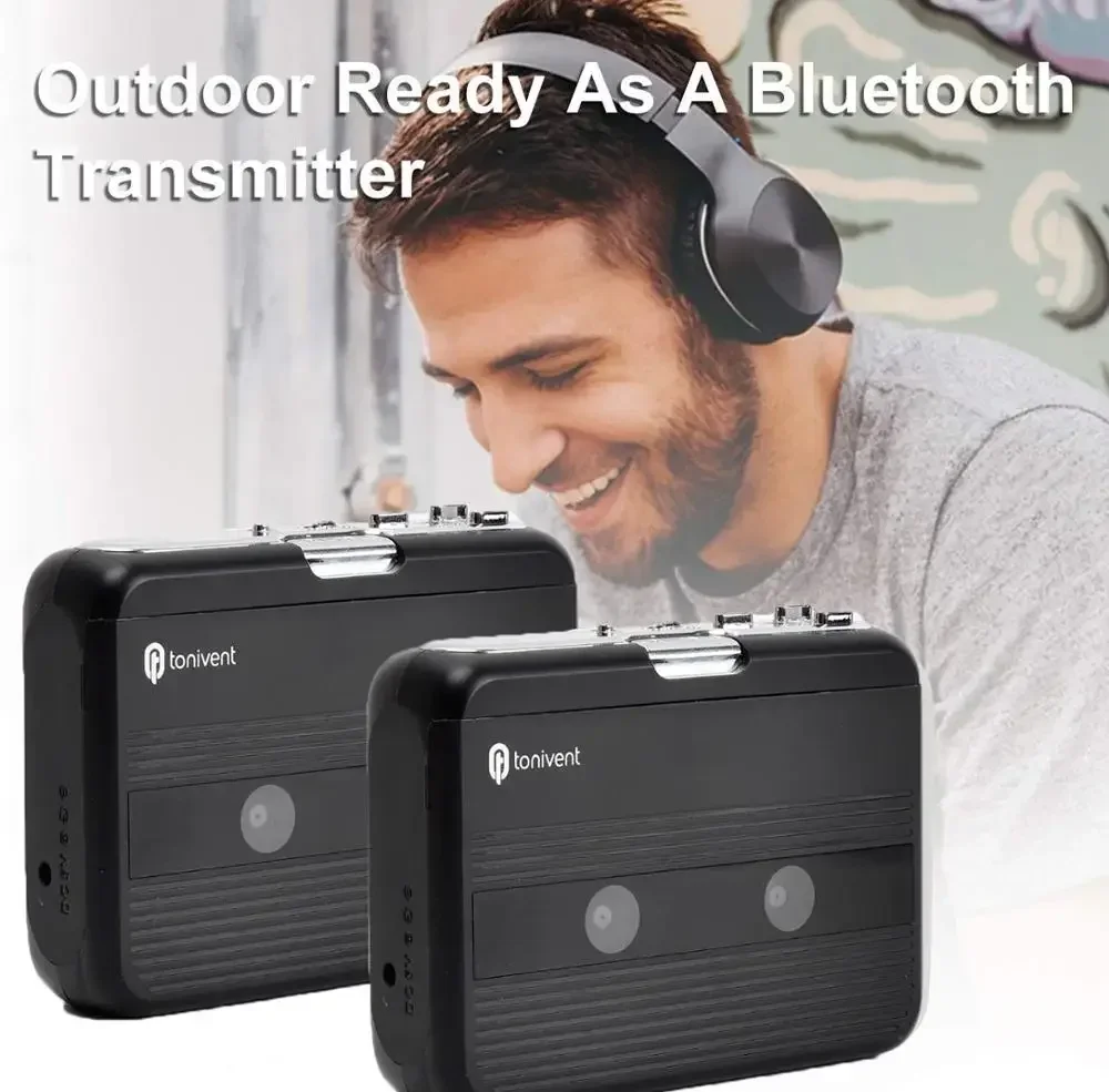 ポータブルスタンドアロンカセットプレーヤー Bluetooth カセットレコーダープレーヤー FM ラジオ自動リバース機能付き Bluetooth プレーヤー
