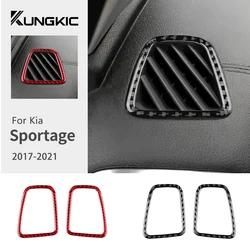 Real Soft Carbon Fiber Sticker For Kia Sportage 2017 2018 2019 2020 2021 LHD RHD Car Air Outlet Side of Instrument Frame Trim