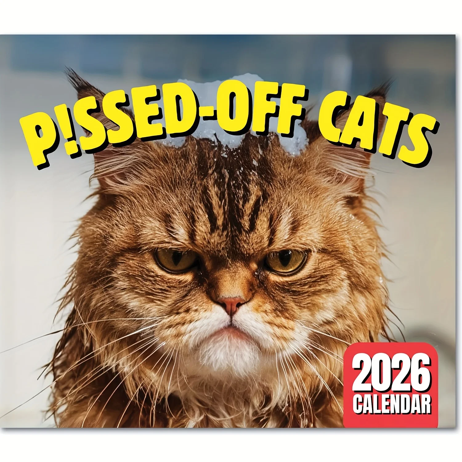 Настенный календарь Pissed-Off Cats 2026, веселый ежедневник с кошачьей тематикой и подвесным фортом, подарки для любителей кошек, офисный домашний декор