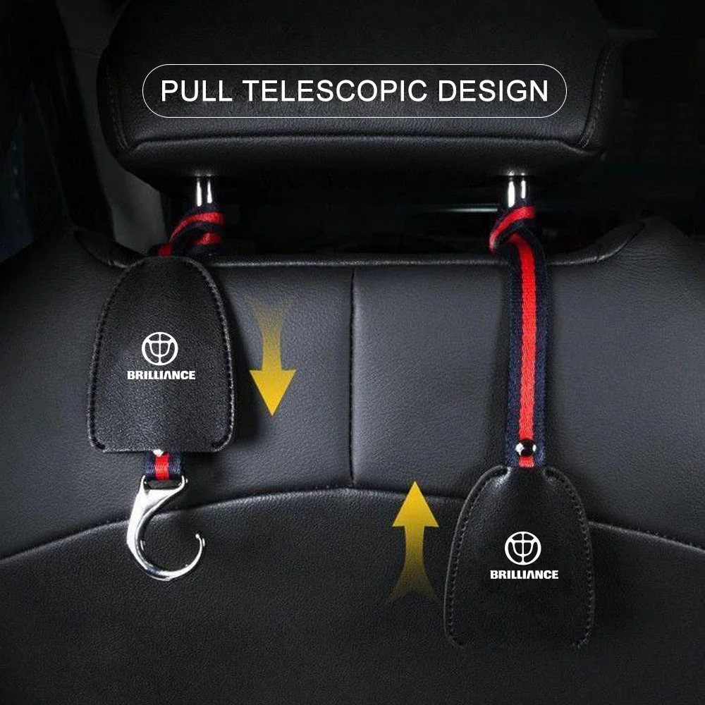 For Brilliance M2 V3 V5 H530 H230 H320 H330 Car Rear Seat Headrest Leather Hanger Hook Multifunction Auto Interior Accessories