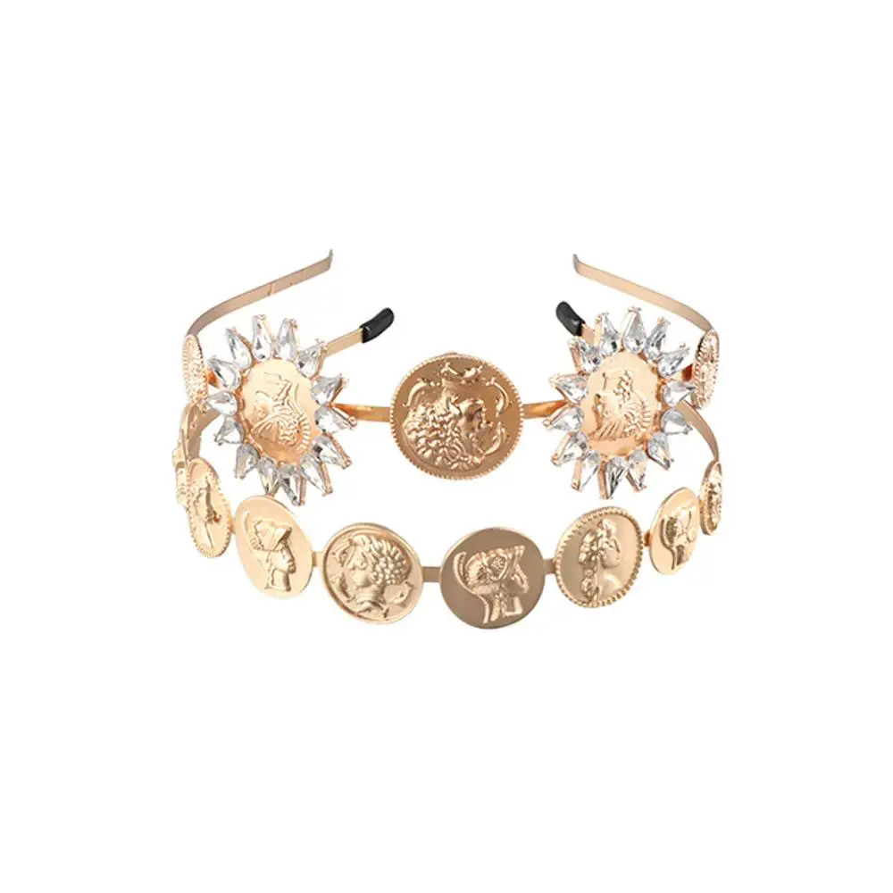 

Fashion Temperament Alloy Hairband Women Girls Hair Accessories Head Portrait Headband Diamond Hair Hoop Baroque Style