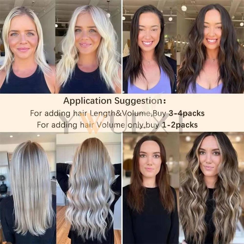 Double Inject XO Hole Weft Human Hair Extensions 16"-24" Invisible Twin Tabs 25cm Long No Glue Microlink Application 40-50g