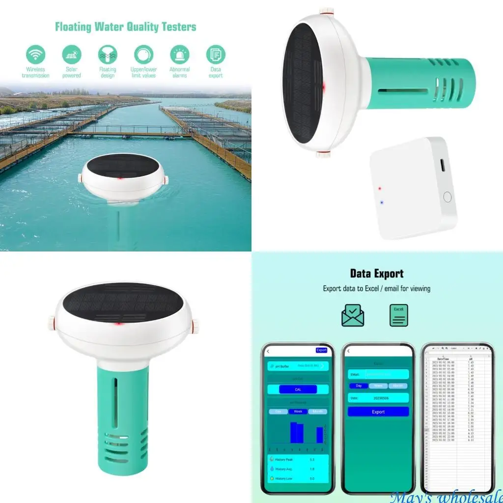 

Pool Water Tester Chlorine Monitor,7 in 1 Floating Chlorine Test with App Pool Salt Meter for Saltwater Swimming Pool 448A