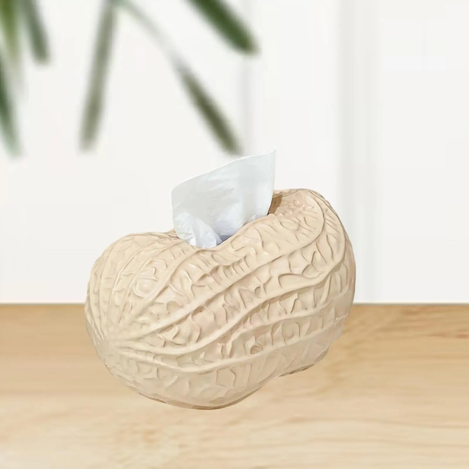 

Ceramic Napkin Box Peanut Shape Tabletop Crafts Facial Tissue Case Paper Organizer Cute for Bedroom Home Kitchen Washroom Office