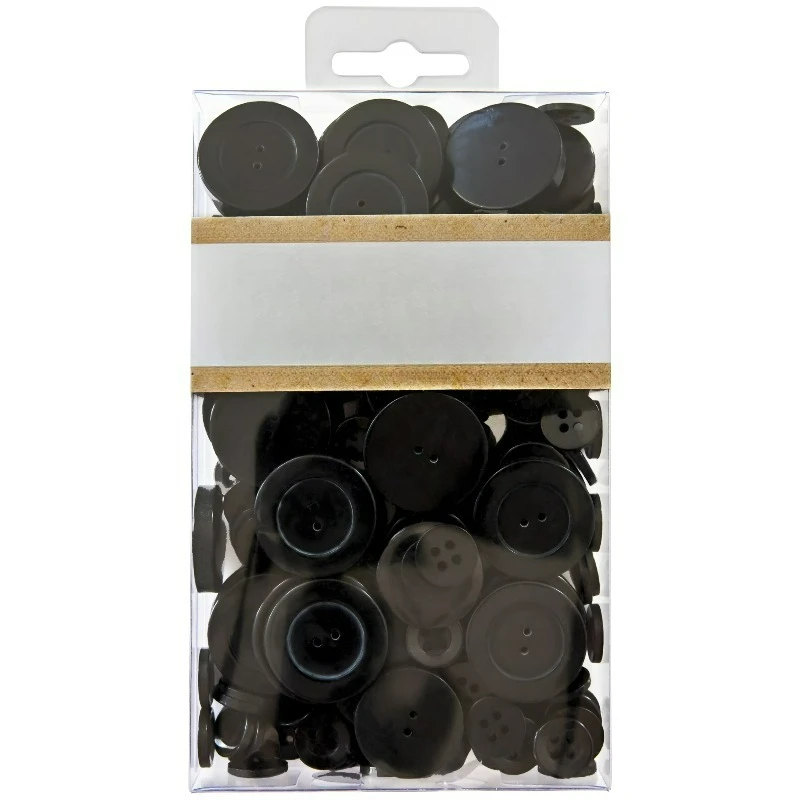 Value Black Assorted Sew Thru & Shank Buttons, 4 Ounces