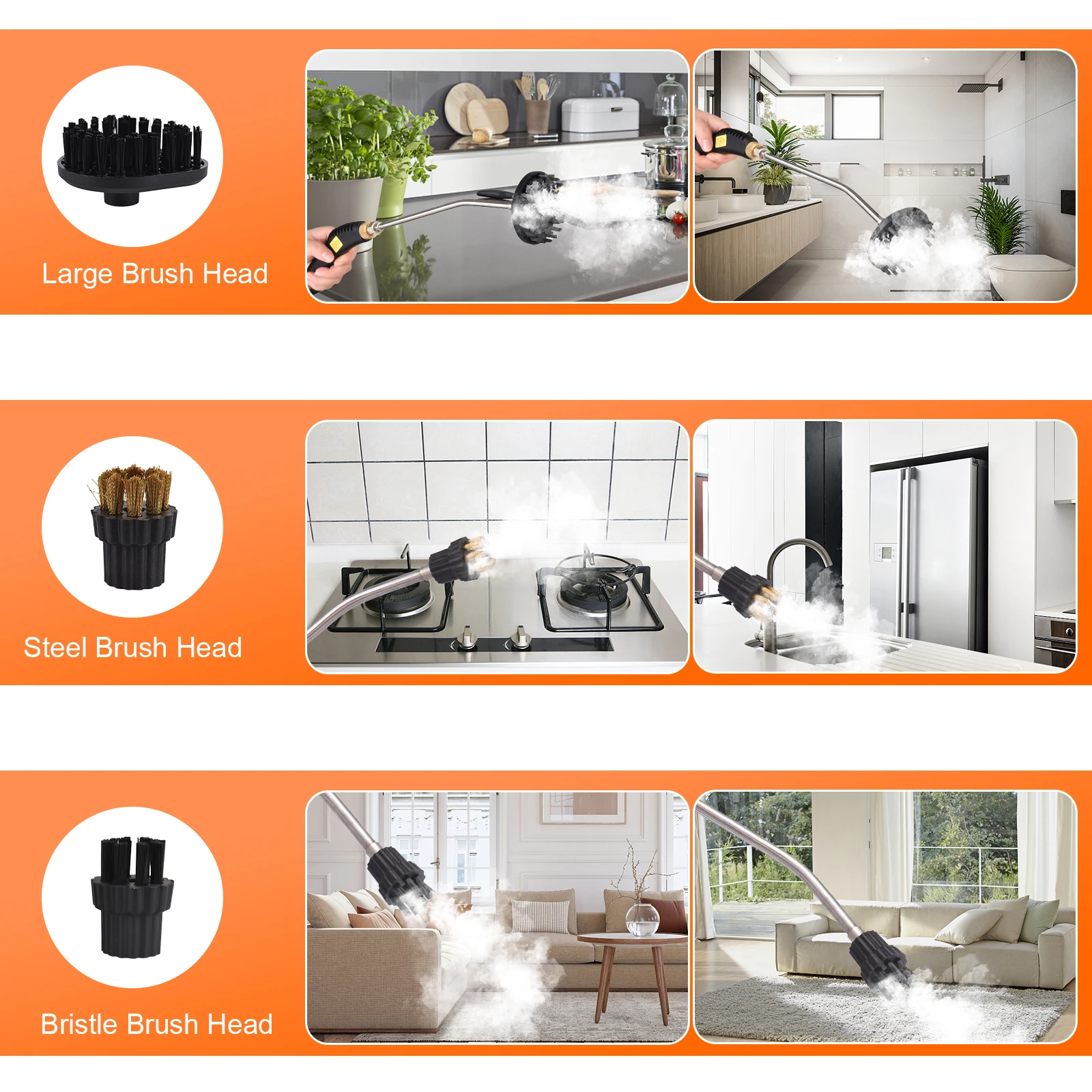 Limpiador a vapor portátil, máquina de limpieza a vapor de alta temperatura de 1500W, limpiador a vapor presurizado multiusos, 3,5bar, 50-400 ml/min