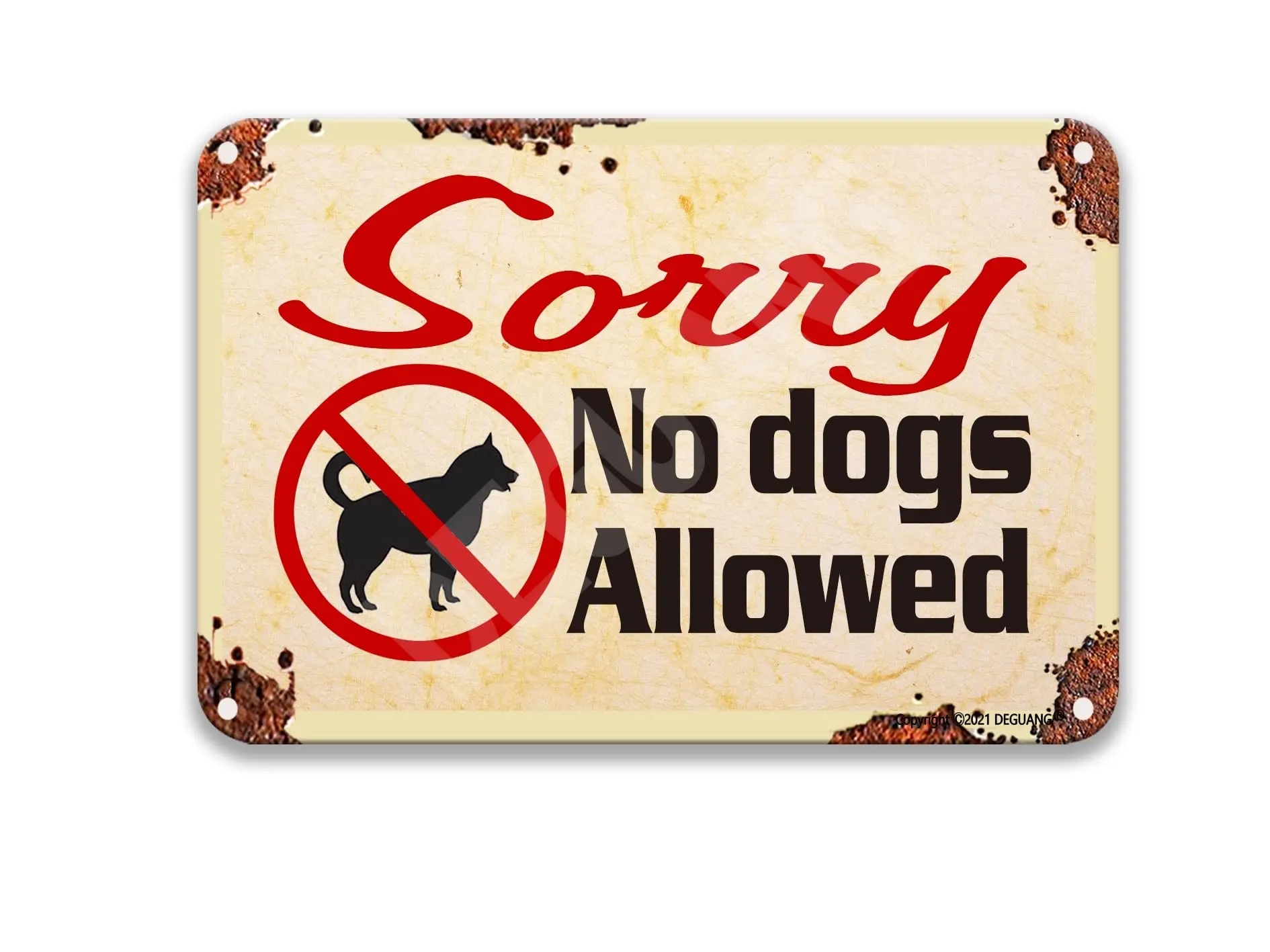 Warning Sorry No Dogs Allowed Tin Sign Vintage Vintage Coffee Decor Kitchen Wall Decor Farmhouse Pub Sign 8X12 Metal Sign s sign