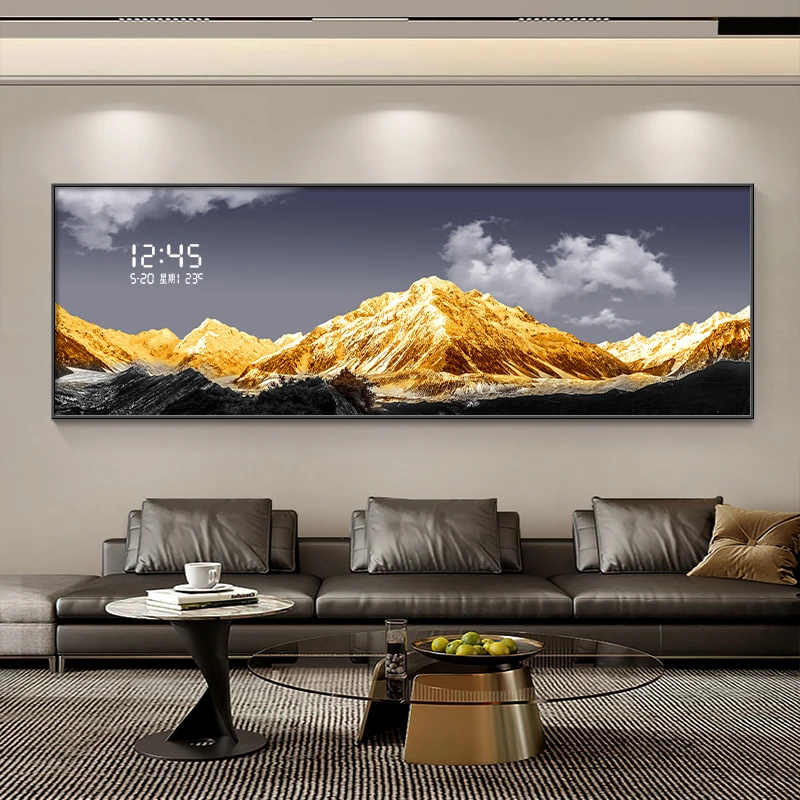 غرفة المعيشة الديكور اللوحة ساعة إلكترونية الحديثة الراقية الإبداع ساعة حائط عناصر ديكور المنزل reloj de pared الأثاث #2