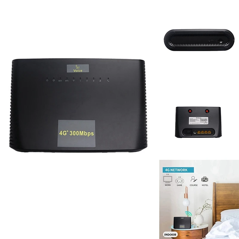 H305 4G LTE CAT4 Router 300Mbps With SIM Card Slot+Voice Phone Port+4XRJ45 Network Port Wifi Router Hotspot