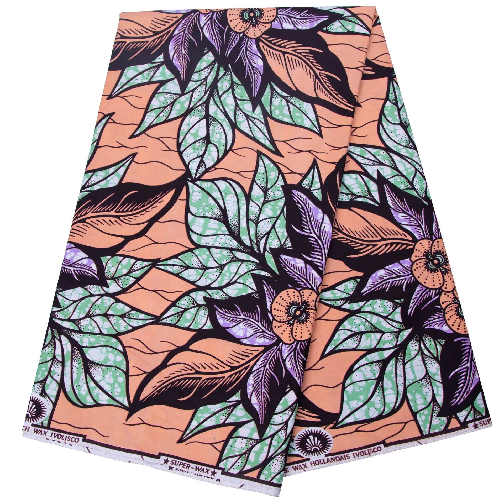 ผ้าพิมพ์ลายแอฟริกันแท้ ผ้าแว็กซ์ดัตช์ฮอลแลนด์แท้ รุ่นใหม่ล่าสุด รับประกันคุณภาพเยี่ยม ผ้าฝ้าย 100% ยาว 6 หลา สินค้าขายดี