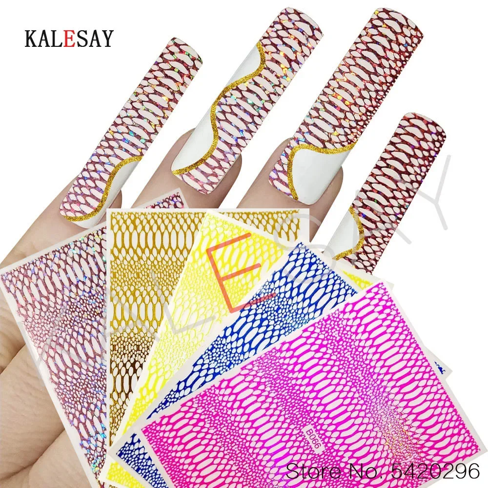 Pegatinas 3D de estilo serpiente para decoración de uñas, pegatina bonita con rayas curvas para niñas, pegatinas DIY para uñas de los pies