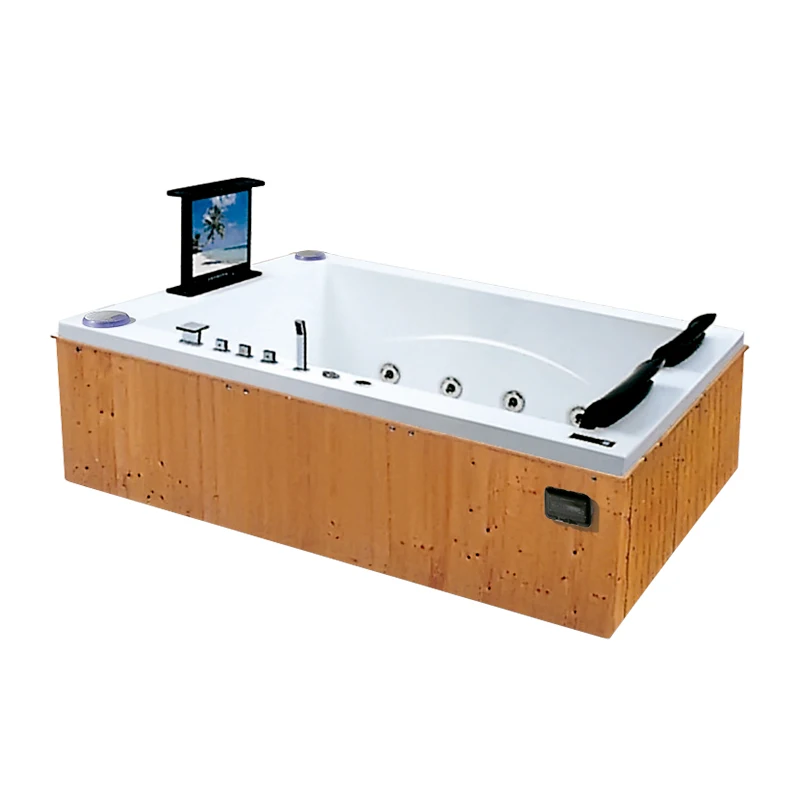 Two Person Outdoor Spa Hot Tub with Luxurious TV