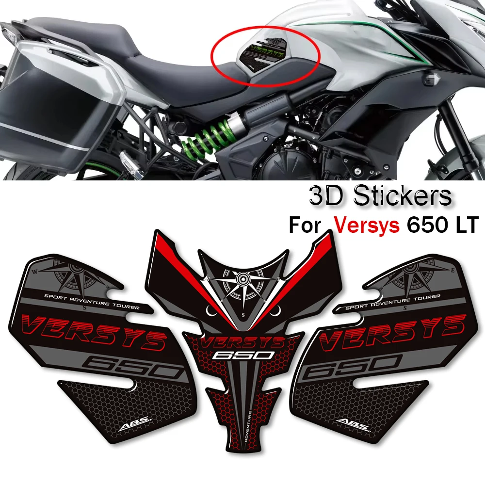 

Trunk Luggage Cases Tank Pad Gas Fuel Oil Kit Knee Stickers Decals Protector Adventure Touring For Kawasaki Versys 650 LT 650LT